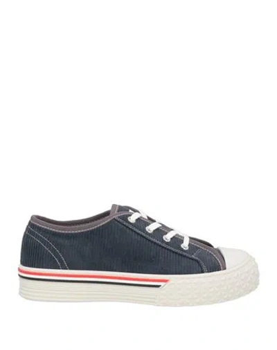 Thom Browne Man Sneakers Midnight Blue Size 8 Textile Fibers