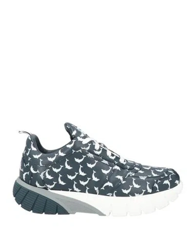 Thom Browne Man Sneakers Navy Size 8 Calfskin In Blue