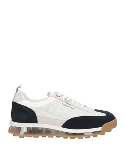 Thom Browne Man Sneakers Off White Size 8 Leather, Textile Fibers In Multi