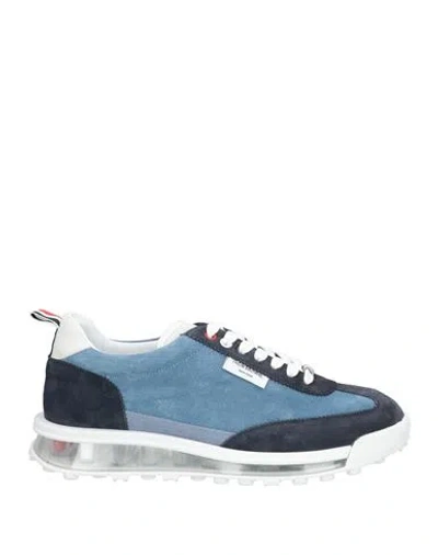 Thom Browne Man Sneakers Pastel Blue Size 8.5 Leather