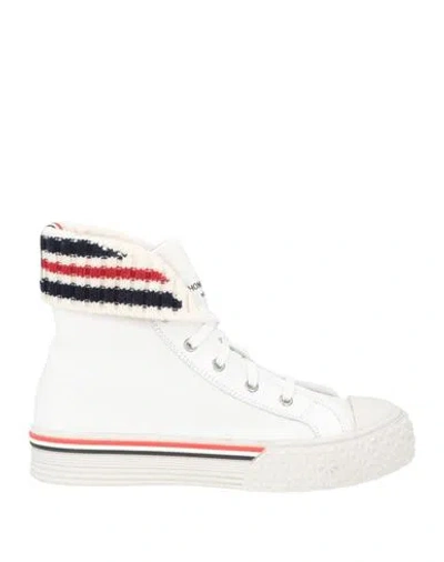 Thom Browne Man Sneakers White Size 6 Soft Leather, Textile Fibers