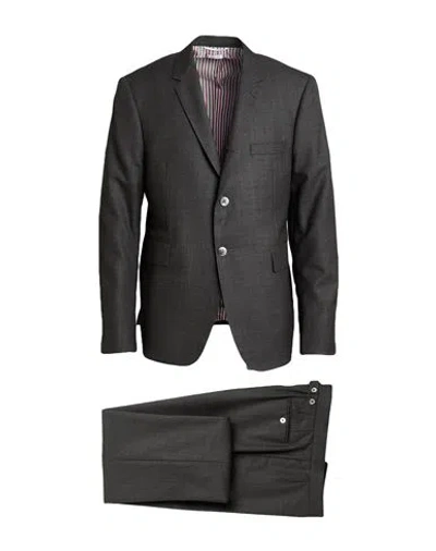 Thom Browne Man Suit Lead Size 4 Wool In Gray