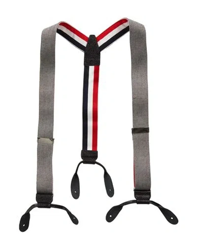 Thom Browne Man Suspenders Black Size - Wool, Polyester, Elastane, Polyamide