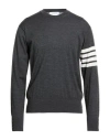 Thom Browne Man Sweater Charcoal Size 1 Virgin Wool In Gray