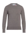 Thom Browne Man Sweater Cocoa Size 3 Virgin Wool, Polyamide