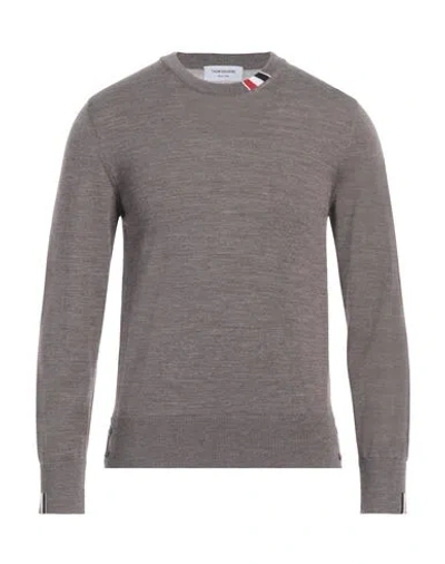 Thom Browne Man Sweater Cocoa Size 2 Virgin Wool, Polyamide In Brown