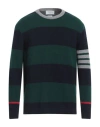 Thom Browne 4 Bar Rugby Jacquard Stripe Pullover In Green