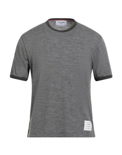 Thom Browne Man Sweater Grey Size 1 Wool, Elastane In Gray