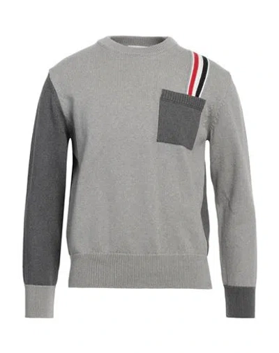 Thom Browne Man Sweater Grey Size 4 Cotton