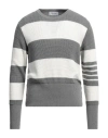 Thom Browne Man Sweater Grey Size 4 Cotton In Grey