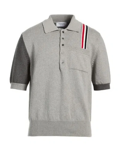 Thom Browne Man Sweater Grey Size 5 Cotton In Gray