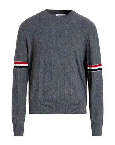 Thom Browne Man Sweater Grey Size 5 Virgin Wool In Gray