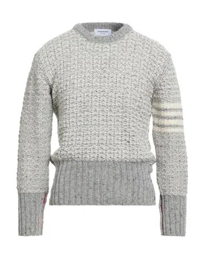 Thom Browne Man Sweater Grey Size 5 Wool, Mohair Wool