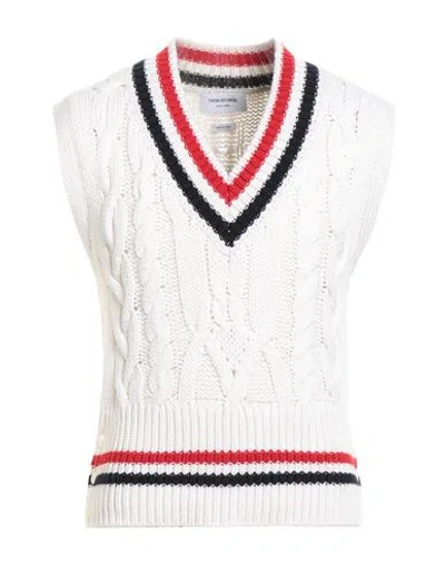 Thom Browne Man Sweater Ivory Size 3 Cashmere In White