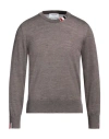 Thom Browne Man Sweater Khaki Size 4 Virgin Wool, Polyamide In Beige