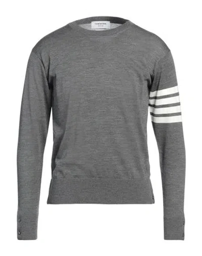 Thom Browne Man Sweater Lead Size 5 Virgin Wool In Grey