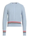 Thom Browne Man Sweater Light Blue Size 3 Merino Wool In Blue