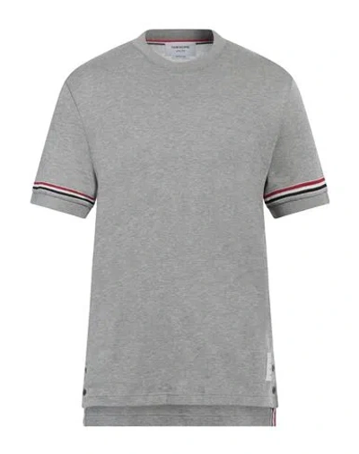 THOM BROWNE THOM BROWNE MAN SWEATER LIGHT GREY SIZE 3 COTTON, ELASTANE