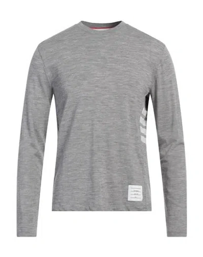 Thom Browne Man Sweater Light Grey Size 2 Wool, Elastane