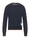 Thom Browne Man Sweater Midnight Blue Size 0 Cotton, Elastane In Blue