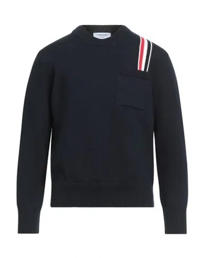 Thom Browne Rwb-stripe Intarsia Cotton Jumper In Black