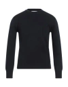 Thom Browne Man Sweater Midnight Blue Size 5 Merino Wool, Wool, Polyamide, Elastane In Black