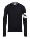 Thom Browne Man Sweater Midnight Blue Size 5 Virgin Wool In Blue