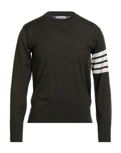 Thom Browne Man Sweater Military Green Size 5 Virgin Wool
