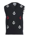 Thom Browne Man Sweater Navy Blue Size 1 Cotton In Navy Blue