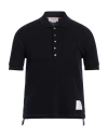 Thom Browne Man Sweater Navy Size 3 Virgin Wool In Blue