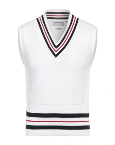 Thom Browne Man Sweater White Size 4 Cotton
