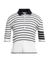 Thom Browne 4-bar Stripe Knitted Polo Shirt In White