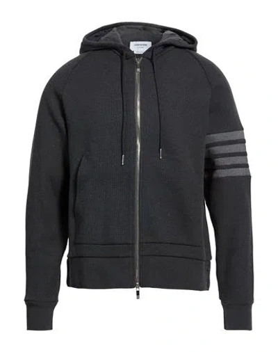Thom Browne Man Sweatshirt Charcoal Size 5 Cotton, Elastane In Gray