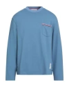 Thom Browne Man Sweatshirt Light Blue Size 5 Cotton
