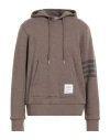 Thom Browne Men's Jersey 4-bar Knit Hoodie In Beige