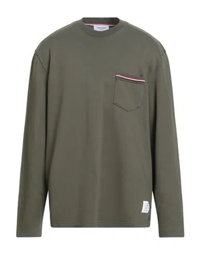 Thom Browne Man Sweatshirt Military Green Size 5 Cotton