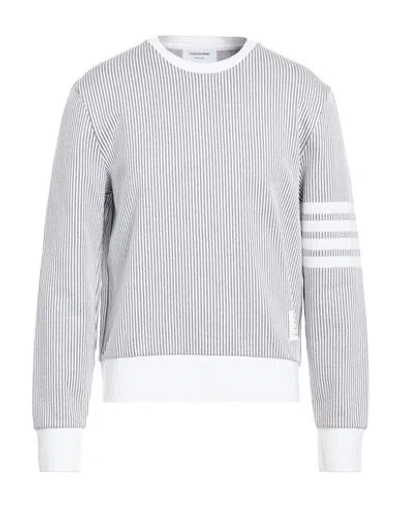 Thom Browne Man Sweatshirt White Size 4 Cotton, Elastane