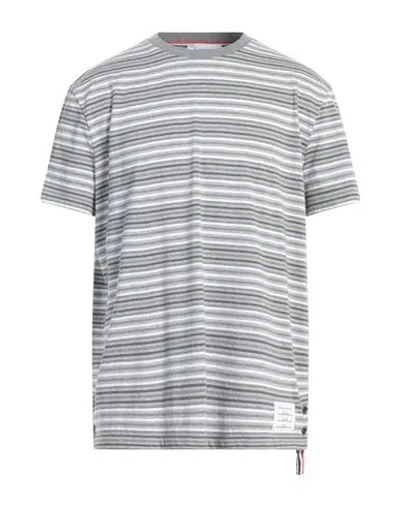 THOM BROWNE THOM BROWNE MAN T-SHIRT GREY SIZE 3 COTTON, ELASTANE