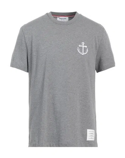 THOM BROWNE THOM BROWNE MAN T-SHIRT GREY SIZE 5 COTTON, ELASTANE