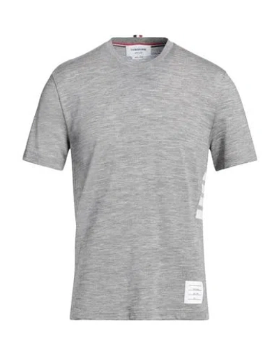 Thom Browne Man T-shirt Grey Size 5 Wool, Elastane In Gray