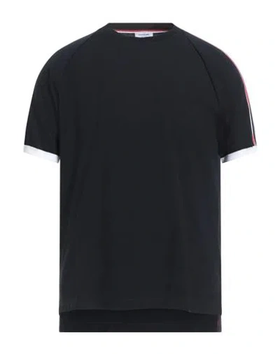 Thom Browne Man T-shirt Midnight Blue Size 2 Cotton, Elastane