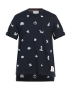 Thom Browne Dachshunds Embroidered Cotton T-shirt In Blue