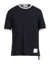 Thom Browne Man T-shirt Midnight Blue Size 4 Wool, Elastane In Black