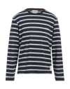Thom Browne Man T-shirt Midnight Blue Size 5 Cotton In Blue