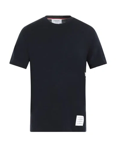 Thom Browne Man T-shirt Midnight Blue Size 5 Wool, Elastane