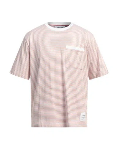 Thom Browne Man T-shirt Orange Size 4 Cotton