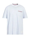 Thom Browne Man T-shirt Sky Blue Size 5 Cotton