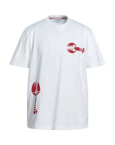 Thom Browne Man T-shirt White Size 4 Cotton