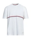 Thom Browne Double-stripe Cotton T-shirt In White
