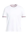 Thom Browne Man T-shirt White Size 3 Cotton, Elastane